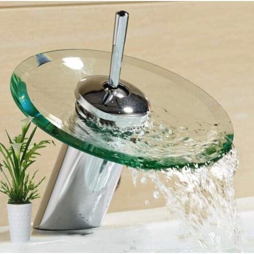 Basin Faucets Elegant Bathroom Faucet Basin Mixer Tap Chrome Finish Sink Faucets Polished Glass Edge Tap With Water Inlet Pipe