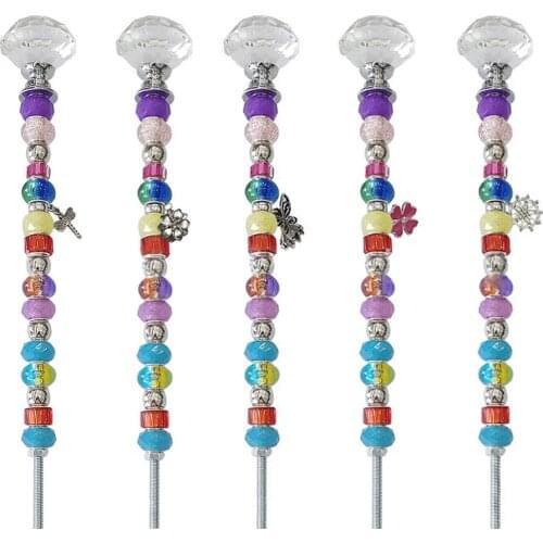 Decorations Hand-made Beaded Wooden Stakes Ornament String Beads Indoor And Outdoor Children Gardening Gifts Ornaments