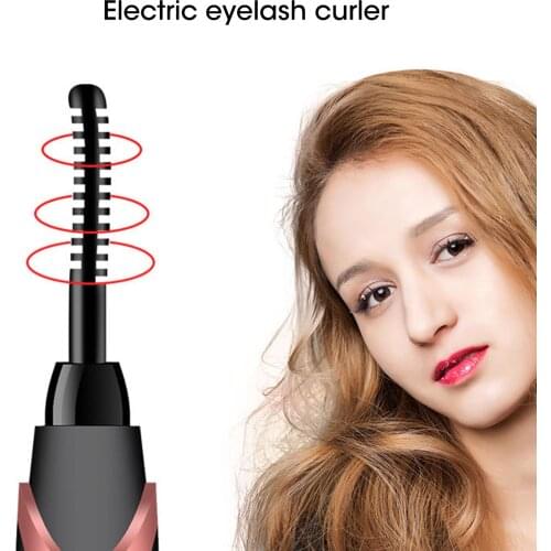1Pcs Portable Heated Eyelash Curler Clip Long Lasting Home Travel Makeup Tool Gift Quick Natural Curling Cosmetic Beauty Device
