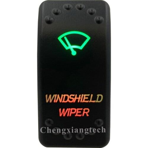 12v 24v, On Off On, Red Led Backlit - Windshield Wiper - Laser Rocker Switch for Car Boat Truck Bus Push Switch