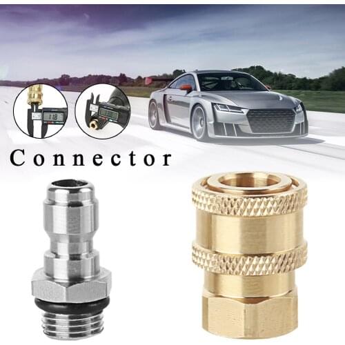 High Pressure Washer Car Washer Brass Connector Adapter M14*1.5 Male 1/4" Female Quick Connection Adapter Accessories