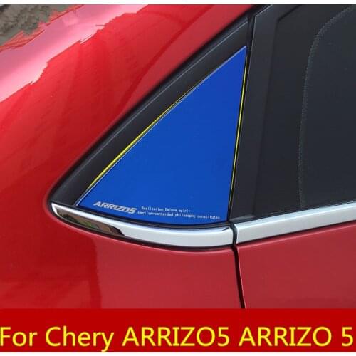 High-quality stainless steel Rear Tail Window Windshield Side Triangle Trim Sticker car Accessories For Chery ARRIZO5 ARRIZO 5