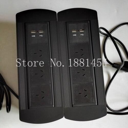 High quality Multifunctional retractable socket outlets with 3*AU power + 2*charge USB ,silver/black,free shipping