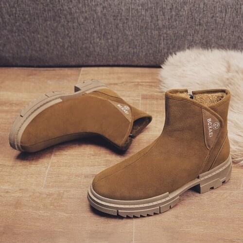 Fashion Keep Warm Classic Men Snow Boots Top Casual Shoes Genuine Leather Ankle Boots Plush Winter Boots Mens Shoes