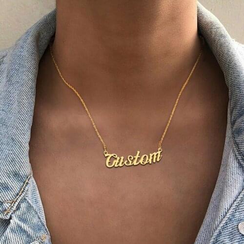 Yobest Personalized Name Necklaces Solid Stainless Steel Choker for Women Fashion Pendant Custom Special Unique Gift