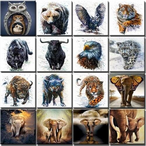 Animals Paint By Numbers On Canvas With Frame Painting Kits Diy Coloring By Numbers Art Tiger Handpainted Unique Gift Decor Wall