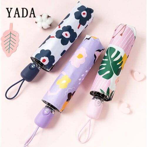 YADA High Quality Japanese Style Flowers Umbrella Sunny Rainy Automatic Umbrella For Womens Windproof Folding Umbrellas YS891