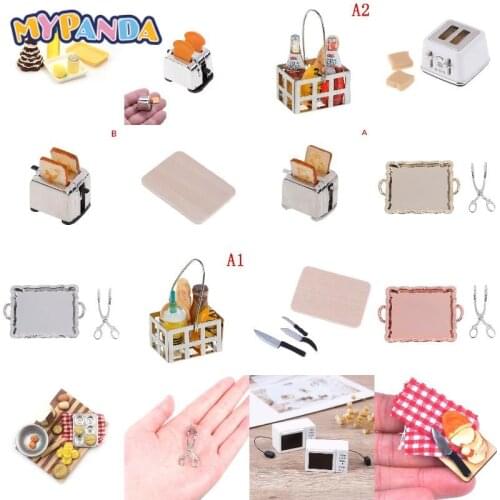 1:12 Mini Dollhouse Miniatures Tableware Cutlery Knife Fork Spoon Cake Knife Chopping Block Kitchen Food Furniture Toys