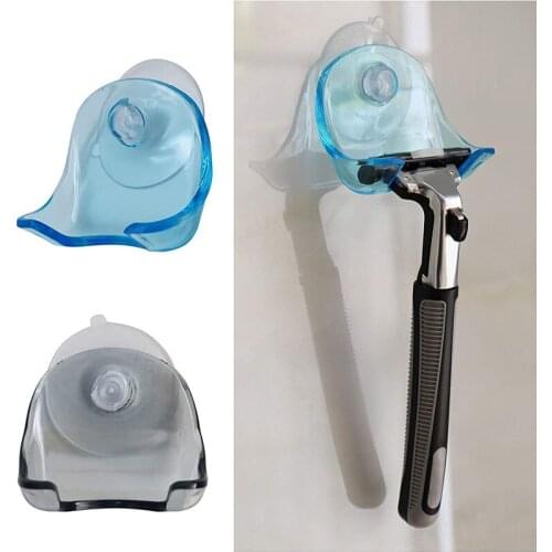 1Pcs Shaver Holder Plastic Shaver Hanging Rack Clear Storage Shelf Bathroom Razor Holder Wall Adhesive Storage Hook Kitchen Hang