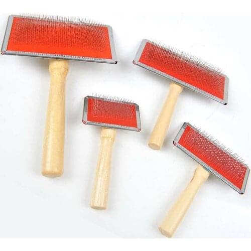 1 piece pet cat Needle combs pet hair removal brush comb cat dog combs with wooden handle 6.3*12.5cm Pet Grooming Tool