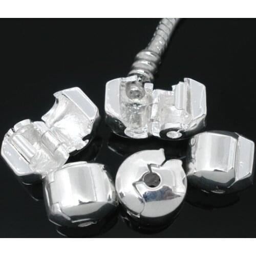 100PCS Silver Plated Clasps Fit Snake Chain Charm Bracelets 10x9mm