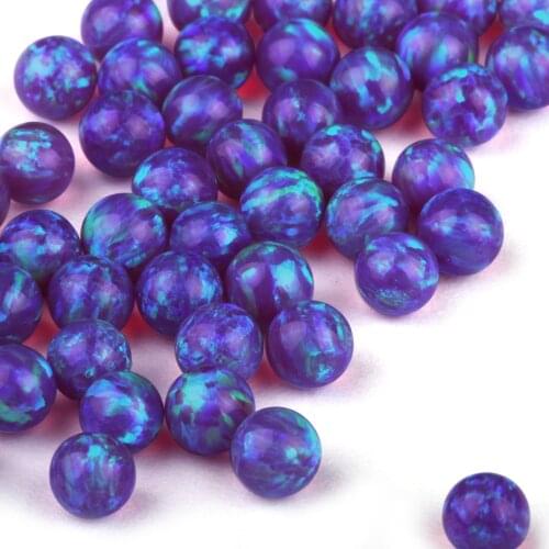 20pcs/Lot Free Shipping Ball Shape OP51 Violet Opal Beads for Earing Ring Necklace Bracelet Jewelry