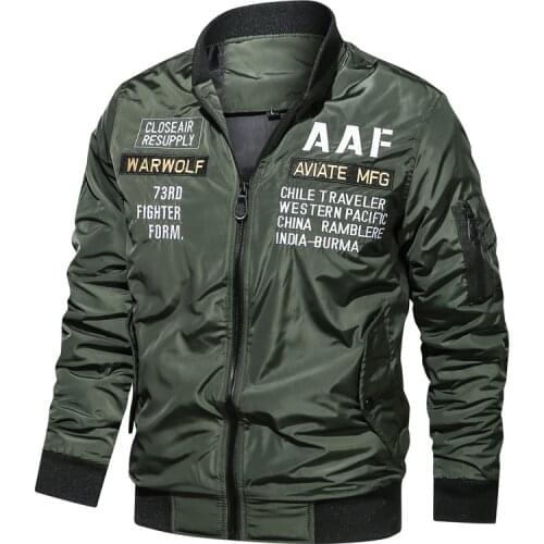 2020 New Plus Size Men Jackets Stand Collar Air Force Pilot Coat Military Tactical Mens Jacket Autumn Warm Casual Flight Jacket
