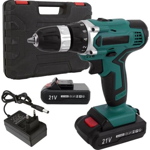 21V Brushless Electric Drills 32N.M Cordless Electric Screwdriver 1500mAh Lithium-Ion Battery 3/8-Inch Power Tools Impact Drills