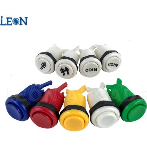 24 Pcs Happ Type 28mm Arcade Buttons With Microswitch Arcade Game Pandora Box Push Button Boton Arcade Mando Usb Rasberry Pi