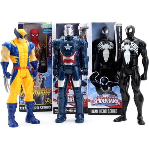 30cm Marvel Super Heroes Avengers Endgame Thanos Hulk Captain America Thor Wolverine Venom Action Figure Toys Doll for Kid Boy