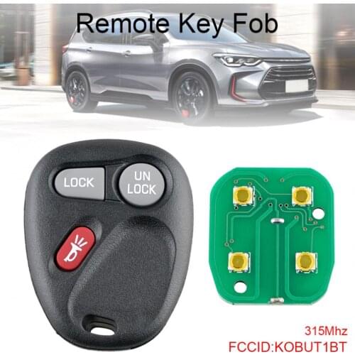 315Mhz 3 Buttons Remote Keyless Entry Key Fob KOBUT1BT Fit for 1999/2000/2001 GMC Sierra 1500 2500 3500 HD