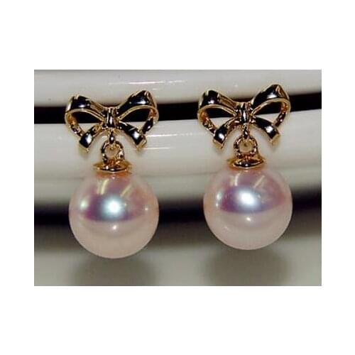 Free shipping >>>>noble jewelry charming round 10-11mm south sea round white pearl earring 925s