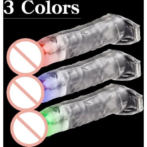 Shiny Condoms For Penis Extender/Enlargement/Sleeve/Ring Sex Toys For Men Masturbators Dildo Cock Rings Adults Intimate Goods