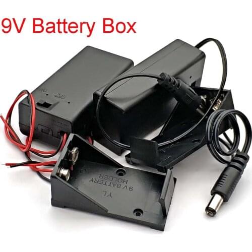 9 Volt Box Pack Power Toggle Black 9V Battery Holder with ON/OFF Switch