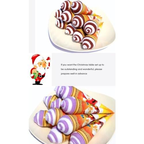 1pc Cotton Super Soft Towel Party Decoration Gift Christmas Tree Decoration Christmas Ice-cream