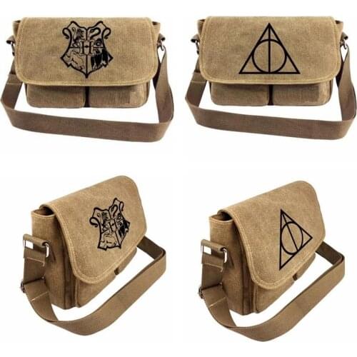 Harry Canvas Diagonal Cross Bag Youth Potter Fashion Casual Version Boys Girls Large Capacity Shoulder Bag Messenger Bags