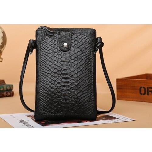 Cowhide Genuine Leather Women Wallet Mobile Phone Wallets Handbags Mini Crossbody Bag Messenger Bags