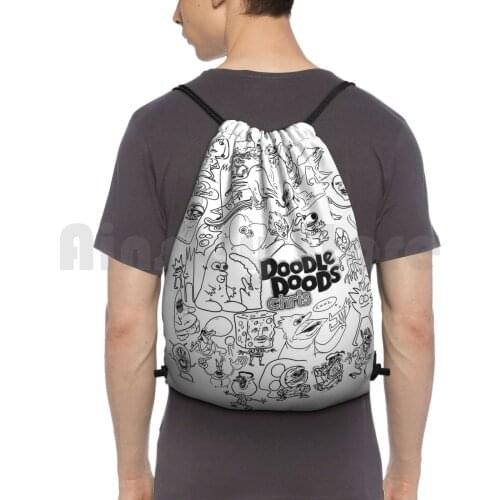 Doodle Doods-Chris Collage Backpack Drawstring Bag Riding Climbing Gym Bag Chris Oneyng Oney Doodle Doods Doodle Game Grumps