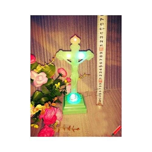Christian Catholic relics luminous cross decoration craft insert battery 24 * 11 cm Christmas gifts birthday present