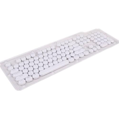 E-yooso retro typewriter style round translucent backlight 104/87 key cap, with key stick, suitable for mechanical game keyboard