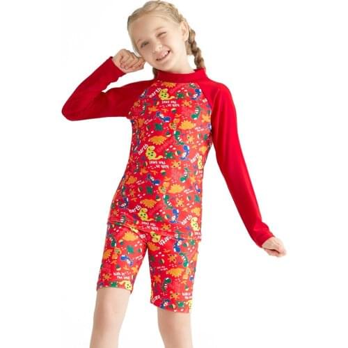 Summer Child Printing one Pieces Red Swimsuit Bikini Surf suit Girl Beautiful Beachwear breathe Beach swim Suit