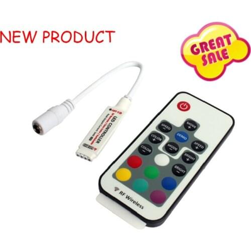 Mini RF Wireless led controller 144 W 17 KEY Led Remote Controller Led Dimmer Controller For RGB Light Strip 5050 3528