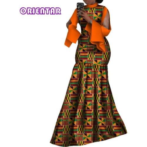 Fashion African Print Dresses for Women Plus Size African Clothing Women Party Long Maxi Dress 2021 New 4XL 6XL WY8819