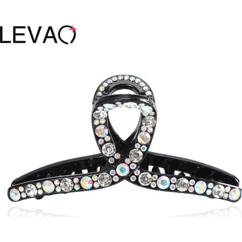 LEVAO Fashion Big Rhinestone Hair Clip Claws Handmade Hair Accessories For Women Back Of Head Barrette 2021 New