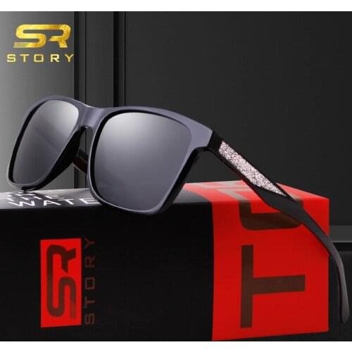STORY 2020 Square TR90 frame Polarized Men Sunglasses Driving Fishing Sport Brand Design Sun Glasses Outdoor shinning painting