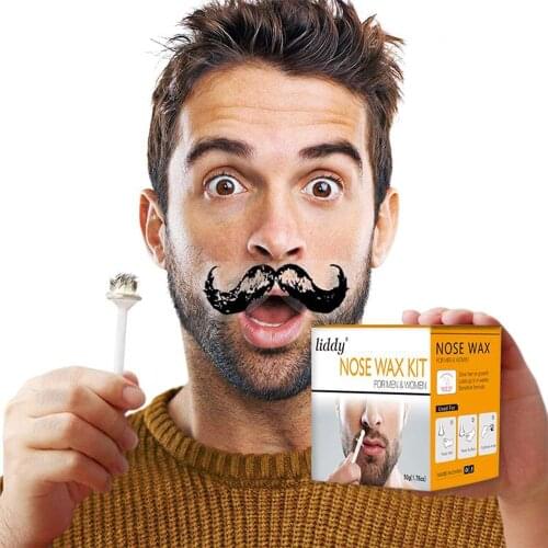Portable Painless Nose Wax Kit For Men & Women Nose Hair Removal Wax Set Paper-Free Nose Hair Wax Beans Cleaning Wax Kit