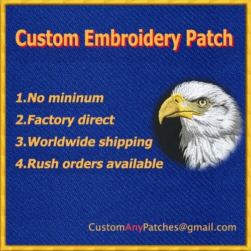 Custom your own Embroidery Patch Iron on/Sew on/Vecro on Embroidered Patches for Clothing Pls Do not Pay before Quotation