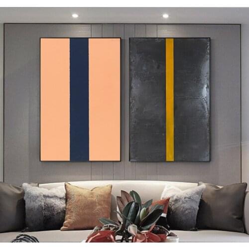 Nordic Wall Art Picture Abstract Color Block Canvas Art Modern Grey Orange Pink Poster and Print for Living Room Bdroom Tableaux