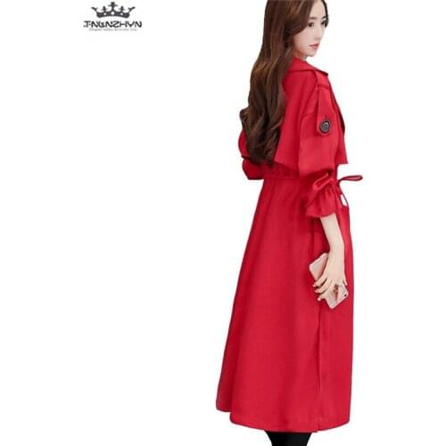 Tnlnzhyn 2019 New Spring Women Windbreaker Coat Women Double breasted Trench Coat Female Medium long Outerwear Coats Y926