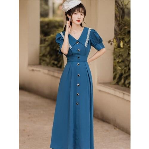 2020 new fashion womens clothing Peter pan Collar Vintage dresses women dress