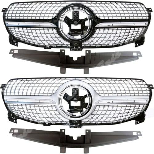 Car Front Racing Billet Bumper Mesh Grill Bar Vent Upper Cover For Mercedes-Benz W167 GLE-Class 2020 2021 Diamond General