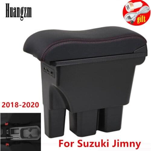 For Suzuki Jimny Armrest Jimny 2020 2019 2018 JB74 double-layer retractable with USB led light punch-free integrated armrest box