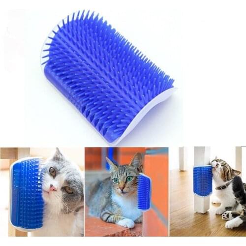 Wall Corner Cat Self Comb with Catnip Massage Scratcher Pet Hair Removal Comb Grooming Tools Long & Short Fur Kitten Cats Dogs