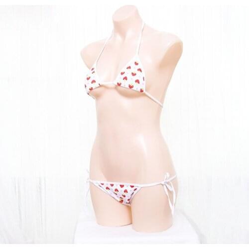 Sexy Cosplay Costume Erotic Outfit For Woman Tie Side GString Bra Thong Kawaii Girl Sexy Baby Bikini Set