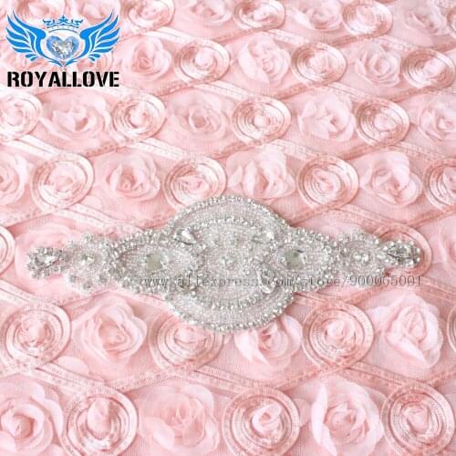 30 pcs Beaded Flower Silver Rhinestones Applique for Wedding Dresses DIY Crafts Handcraft crystal appliques for hair accessories