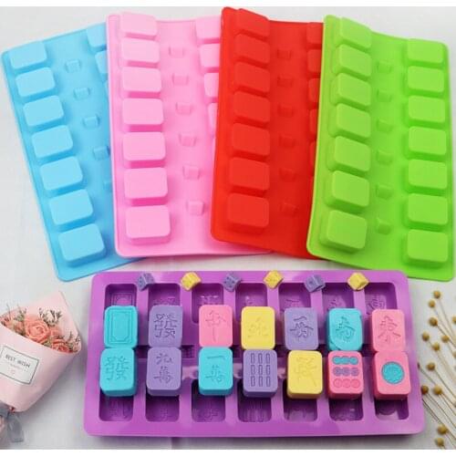 Mahjong Series Silicone Chocolate Mold with Dice Ice Grid Mold XG657