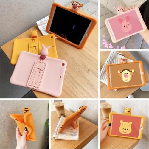 Disney Pooh Piglet Tiger silicone protective cover for ipad mini 1 2 3 4 5 6 air 10.2 inch 2017 2018 shockproof soft case shell