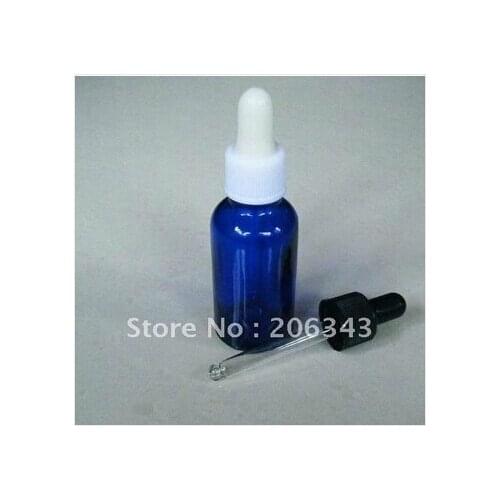 20ml blue essential oil bottle with plastic cap,silicon/glass dropper for cosmeticl packaging