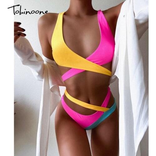 Tobinoone hollow out v neck sexy bodysuit Women backless bodycon bodysuit Female fashion summer bandage adjustable cami top