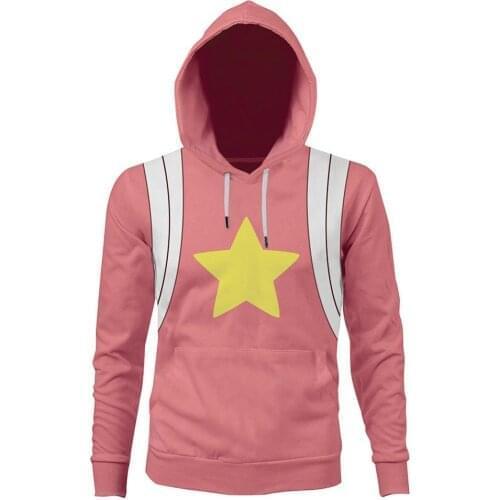 Steven Universe Cosplay Hoodie 3D Print Hood Hoodie Sweatshirt Pink Coat Pullover Kids Version